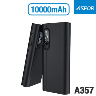 ASPOR A357 10000mAh Power Bank with 2 USB Ports and LED Charging Indicator Price in Pakistan | LAPTAB