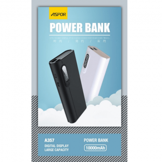 ASPOR A357 10000mAh Power Bank with 2 USB Ports and LED Charging Indicator Price in Pakistan | LAPTAB