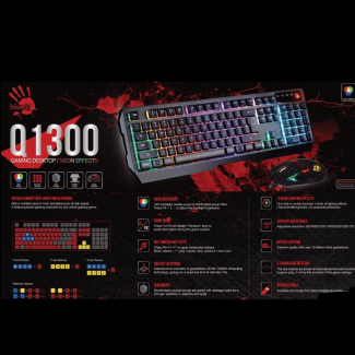 Bloody Q1300 Gaming Keyboard and Mouse Combo with LED Backlight, Spill Resistant Price in Pakistan | LAPTAB