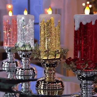 Creative Glitter LED Flameless Electric Candles with Holder and Multiple Lighting Modes Price in Pakistan | LAPTAB