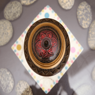 Handmade Medium Wooden Candy Jar with Calligraphic Lacquer Design for Storage and Decor Price in Pakistan | LAPTAB