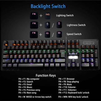 BOSSTON MK912 Wired RGB Keyboard 104 Keys Water Resistant Durable Design Price in Pakistan | LAPTAB
