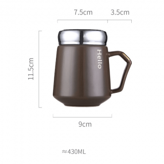 430ml Nordic Ceramic Coffee Cup with Mirror Lid, Thermos Function, Compact Design Price in Pakistan | LAPTAB