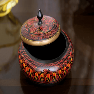 Multipurpose Wooden Calligraphic Jar Made of Black Sheesham Wood, 8 cm Height Price in Pakistan | LAPTAB