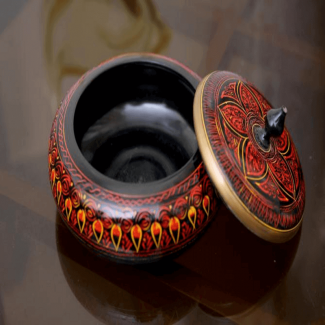 Multipurpose Wooden Calligraphic Jar Made of Black Sheesham Wood, 8 cm Height Price in Pakistan | LAPTAB