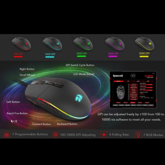 Redragon M719 Optical Gaming Mouse with 7 Programmable Buttons and Adjustable DPI Price in Pakistan | LAPTAB