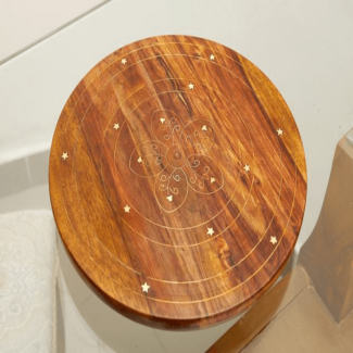 Handcrafted Sheesham Wood Chakla Belna Set with Brass Calligraphic Engraving, Large Size Price in Pakistan | LAPTAB