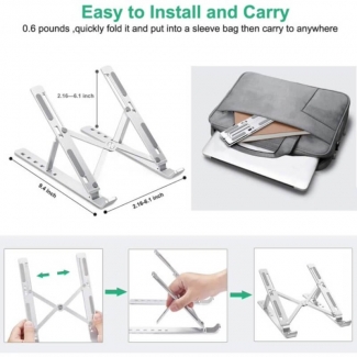Adjustable Laptop Stand Ergonomic Desktop with Multi-Angle, Stainless Steel Design Price in Pakistan | LAPTAB