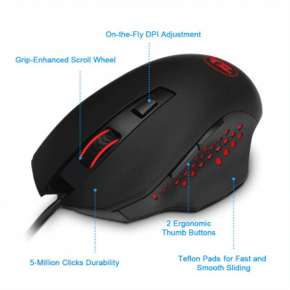 Redragon M610 Wired Gaming Mouse with 3200 DPI, 6 Programmable Buttons, 5 Memory Modes Price in Pakistan | LAPTAB