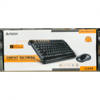 A4TECH 3300N Mini Wireless Keyboard and Mouse Combo with 4-Way Scroll and 10m Range Price in Pakistan | LAPTAB