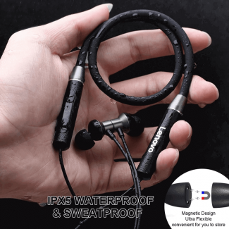 Lenovo HE05 Neckband Wireless Headphones with 12-Hour Battery, Bluetooth 5.0, IPX5 Waterproof Price in Pakistan | LAPTAB