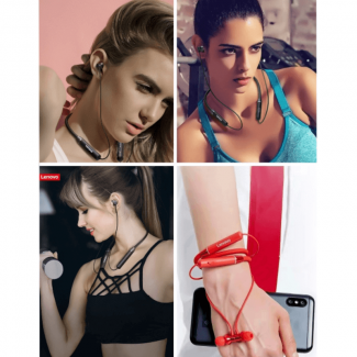 Lenovo HE05 Neckband Wireless Headphones with 12-Hour Battery, Bluetooth 5.0, IPX5 Waterproof Price in Pakistan | LAPTAB