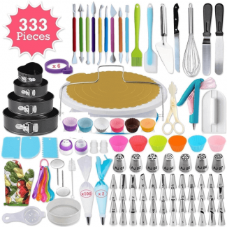333 PCS Cake Decorating Tools Set with Piping Bags, Cake Pans, Molds, and Server Price in Pakistan | LAPTAB