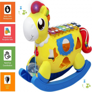Happy Pony Musical Toy Kids Xylophone with Lights, Bells, and Shape Sorting Price in Pakistan | LAPTAB