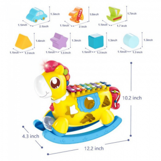 Happy Pony Musical Toy Kids Xylophone with Lights, Bells, and Shape Sorting Price in Pakistan | LAPTAB