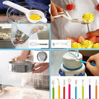 367 Pcs Cake Decorating Supplies KD01094 with Turntable, Nozzles, Trays, and Spatulas Price in Pakistan | LAPTAB