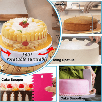 367 Pcs Cake Decorating Supplies KD01094 with Turntable, Nozzles, Trays, and Spatulas Price in Pakistan | LAPTAB