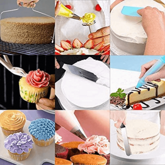 73 Pcs Cake Decorating Supplies Kit with Turntable, Icing Bags, Piping Tips, and Guide Price in Pakistan | LAPTAB