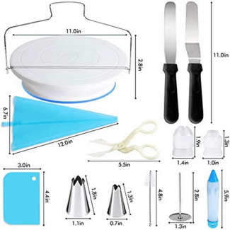 73 Pcs Cake Decorating Supplies Kit with Turntable, Icing Bags, Piping Tips, and Guide Price in Pakistan | LAPTAB