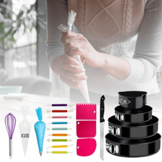341-Piece Cake Decorating Tools Set with Turntable, Icing Bags, and Molds for Beginners Price in Pakistan | LAPTAB
