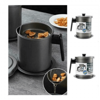 Stainless Steel Oil Filter Container 1.7L with Heat-Resistant Handle for Frying and Baking Price in Pakistan | LAPTAB
