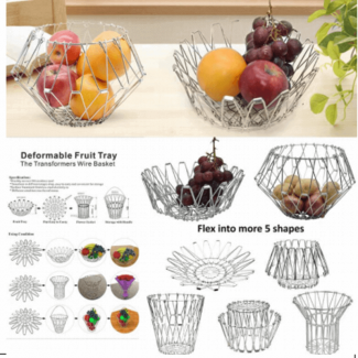 Multipurpose Magic Fruit Basket - Stainless Steel, 5 Shapes, Lightweight & Washable Storage Price in Pakistan | LAPTAB