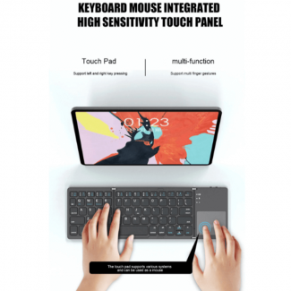 BT 033 Wireless Mini Folding Keyboard with Touchpad, Compatible with Windows, Android, iOS, 48-Hour Battery Life Price in Pakistan | LAPTAB
