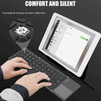 BT 033 Wireless Mini Folding Keyboard with Touchpad, Compatible with Windows, Android, iOS, 48-Hour Battery Life Price in Pakistan | LAPTAB