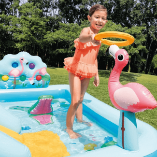 Center Inflatable Kids Spray Wading Pool with Slide, Games, and 493L Capacity Price in Pakistan | LAPTAB