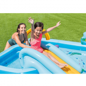 Center Inflatable Kids Spray Wading Pool with Slide, Games, and 493L Capacity Price in Pakistan | LAPTAB