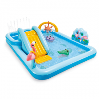 Center Inflatable Kids Spray Wading Pool with Slide, Games, and 493L Capacity Price in Pakistan | LAPTAB