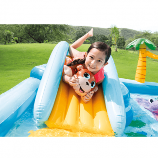 Center Inflatable Kids Spray Wading Pool with Slide, Games, and 493L Capacity Price in Pakistan | LAPTAB