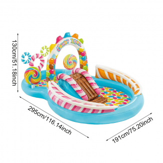 Inflatable Swimming Pool with Water Slide 95x191x130cm, 381L Capacity, Durable PVC Price in Pakistan | LAPTAB