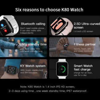 K80 Bluetooth Smart Watch with Touchscreen, Heart Rate, Sleep & Call Monitor Price in Pakistan | LAPTAB
