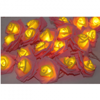 Pink Yellow Flower Fairy Lights, 20 LED String Lights for Indoor Decor