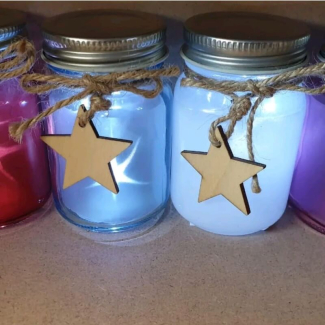Star Mini LED Jar with Mini LED Stars, 3-Inch Battery Operated Light, Blue/Pink/Sky Price in Pakistan | LAPTAB