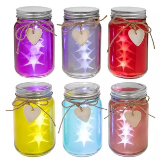 Star Mini LED Jar with Mini LED Stars, 3-Inch Battery Operated Light, Blue/Pink/Sky Price in Pakistan | LAPTAB