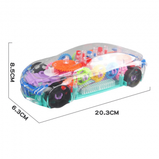 Universal Gear Mechanical Transparent Toy Car with Colorful Lights and Music Price in Pakistan | LAPTAB