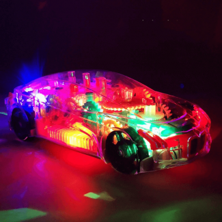 Universal Gear Mechanical Transparent Toy Car with Colorful Lights and Music Price in Pakistan | LAPTAB