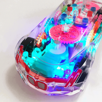 Universal Gear Mechanical Transparent Toy Car with Colorful Lights and Music Price in Pakistan | LAPTAB