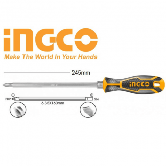 2 IN 1 Screwdriver Set with Interchangeable Handle, CR-V Steel, PH2+SL6 Shank 6.35x160mm Price in Pakistan | LAPTAB