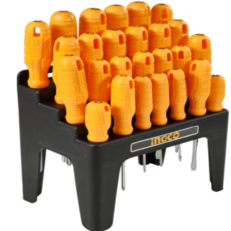 26 Pcs Screwdriver Set with CR-V Round Blades, Includes Slotted and Phillips Types Price in Pakistan | LAPTAB