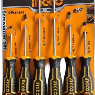 6 pcs CR-V Screwdriver Set with New Design Handles and Round Blades, Various Sizes Price in Pakistan | LAPTAB