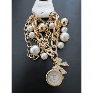 Luxury Pearls Women's Wrist Watch Bracelet, Adjustable Multi-Color Alloy Design Price in Pakistan | LAPTAB