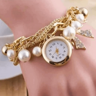 Luxury Pearls Bracelet Women Wrist Watch