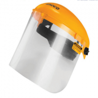 Face Shield with Impact Resistant Visor, Adjustable Headgear, and Antibacterial Sweatband