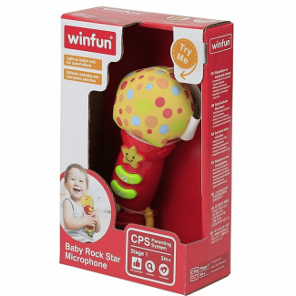 Baby Rock Star Microphone Toy with Light-Up Button, Melodies, and Rattle Rings for Ages 3 Months+ Price in Pakistan | LAPTAB