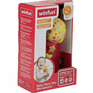 Baby Rock Star Microphone Toy with Light-Up Button, Melodies, and Rattle Rings for Ages 3 Months+ Price in Pakistan | LAPTAB