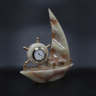 Pure Marble Ship Table Watch 10 Inch Decorative Natural Marble Clock Price in Pakistan | LAPTAB