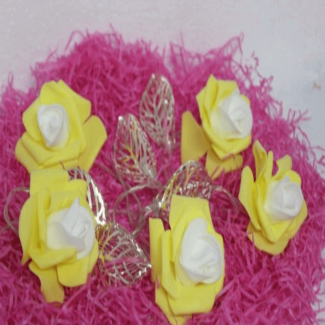 Leaves Fairy Light with Yellow Flowers and Silver Leaves, 5 Ft String, 10 LEDs Price in Pakistan | LAPTAB